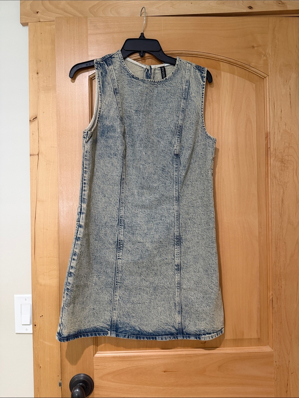 H&M Sleeveless Acid-Wash Denim Mini Dress